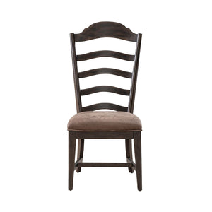 Liberty Furniture Paradise Valley Saddle Brown 6-Piece Trestle Table, 4 Leather LikeUpholstered Ladder Back Side Chairs, & Ladder Back Bench Set