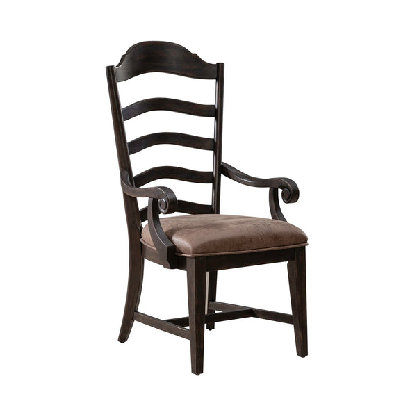 Liberty Furniture Paradise Valley Saddle Brown 7-Piece Rectangular Table, 4 Upholstered Ladder Back Side Chairs & 2 Upholstered Ladder Back Armchairs Set