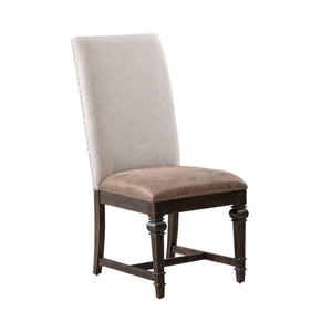 Liberty Furniture Paradise Valley Saddle Brown 6-Piece Trestle Table, 4 Leather Like Upholstered Side Chairs, & Ladder Back Bench Set