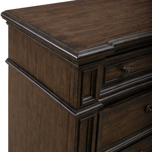 Liberty Furniture Provence Park Chateau Brown Dresser & Mirror Set with Bead & Graduated Molding