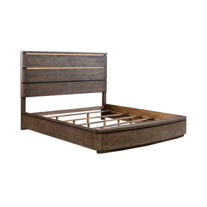 Liberty Furniture Cascade Falls Satin Espresso King Panel Bed with LED Lighting