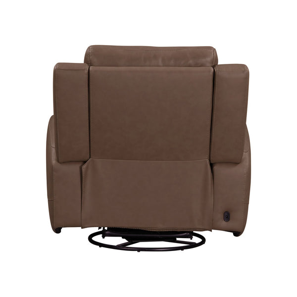 Liberty Furniture Beckham Aline Saddle Leather Swivel Glider Dual Power Recliner with USB