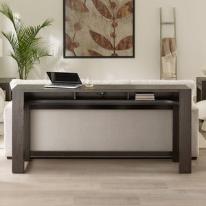 Liberty Furniture Lennox Hill Bark Console Bar Table with Built-In Charging Station