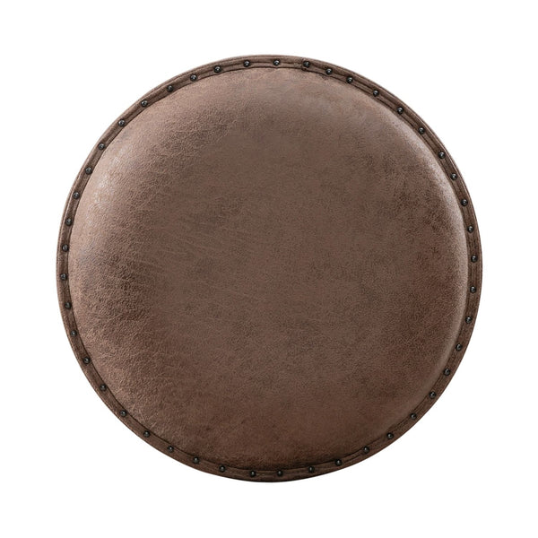 Liberty Furniture Paradise Valley Saddle Brown Upholstered Leather-Like Console Stool