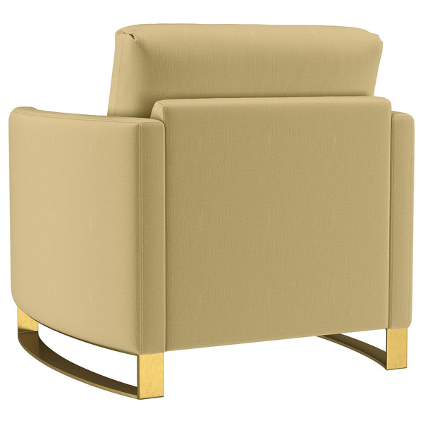 Coaster Corliss Upholstered Curved Track Arm Chair Camel