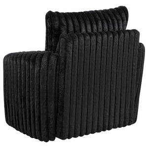 Coaster Sarco Corduroy Upholstered Swivel Accent Arm Chair Black