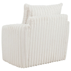 Coaster Sarco Corduroy Upholstered Swivel Accent Arm Chair Ivory