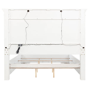 Coaster Mckinney California King LED Light Panel Bed Vintage White