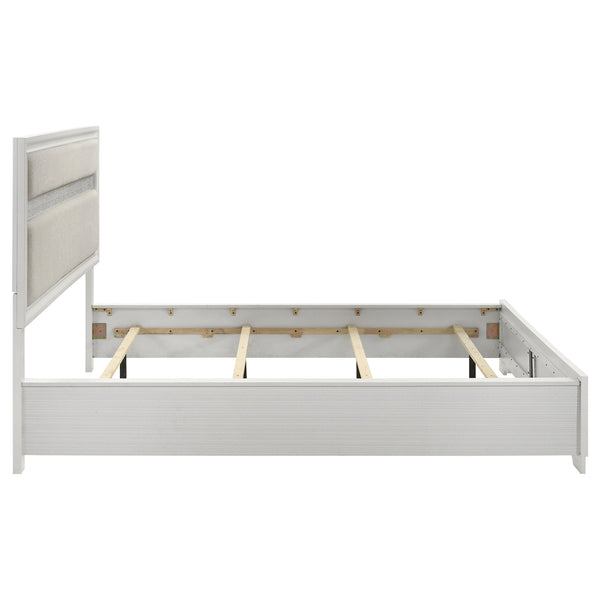 Coaster Miranda 54-Inch Upholstered California King Panel Bed White