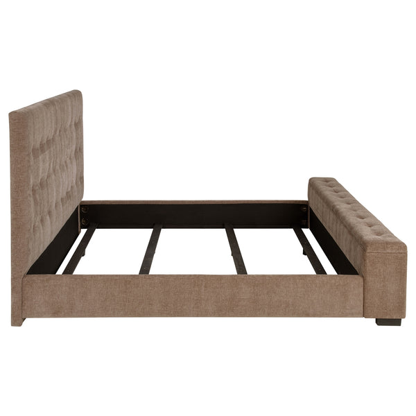 Coaster Senna Upholstered California King Audio Flame Visualizer Bed Brown