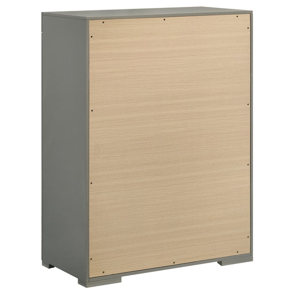 Coaster Ives 5-Drawer Bedroom Chest Of Drawers Grey High Gloss