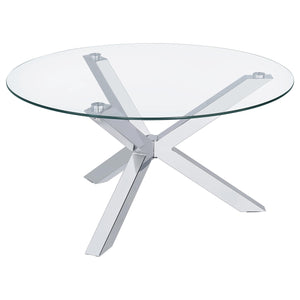 Coaster Kenzie 3-Piece Round Coffee & End Table Set Chrome