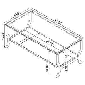 Coaster Saide 3-Piece Glass Top Coffee & End Table Set Chrome