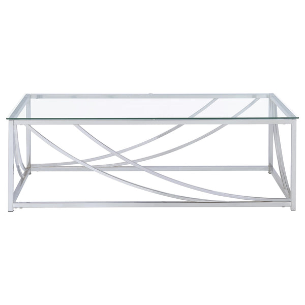 Coaster Lille 2-Piece Glass Top Coffee & End Table Set Chrome