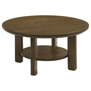 Coaster Ottowa 2-Piece Round Wood Coffee Table Set Brown