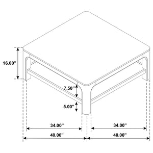 Coaster Solano Square Wood Cocktail Coffee Table Weathered Mango