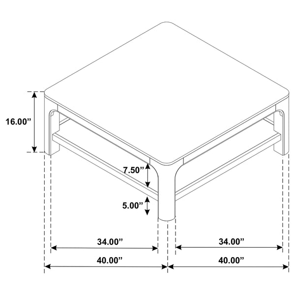 Coaster Solano Square Wood Cocktail Coffee Table Weathered Mango
