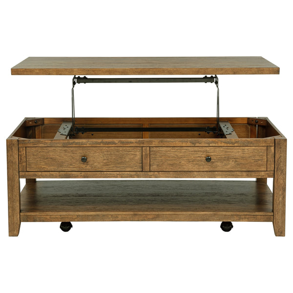 Coaster Payne 48-Inch Mobile Lift Top Coffee Table Distressed Brown
