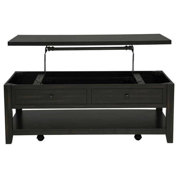 Coaster Payne 48-Inch Mobile Lift Top Coffee Table Distressed Java