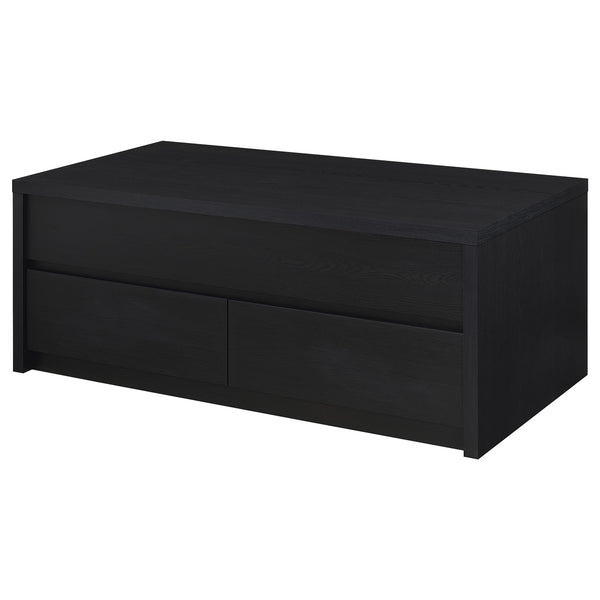 Coaster Knapp Lift Top Cocktail Coffee Table With Dual Drawers Black
