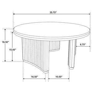 Coaster Adina 36-Inch Round Wood Coffee Table Distressed Light Brown