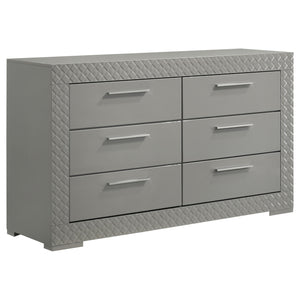 Coaster Ives 4-Piece Queen Bedroom Set Grey High Gloss