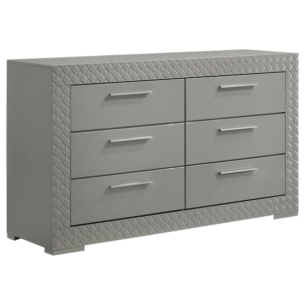 Coaster Ives 4-Piece Queen Bedroom Set Grey High Gloss