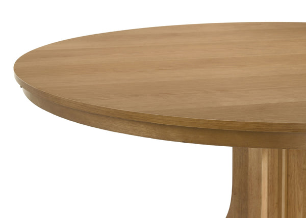 Coaster Hartville 7-Piece Round Dining Table Set Natural Light Brown