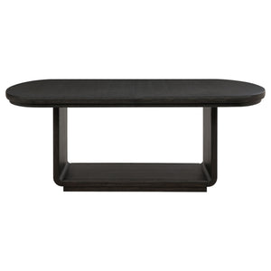 Coaster Leandro 78-Inch Extension Dining Room Table Burnished Black