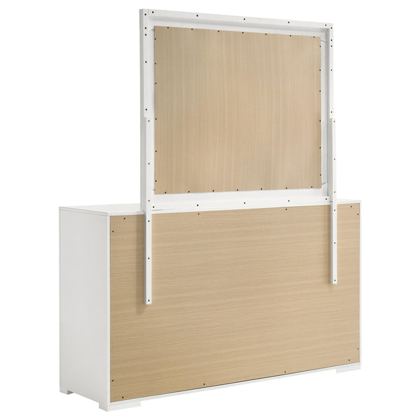 Coaster Ives 6-Drawer Dresser & Mirror White High Gloss