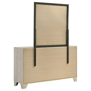 Coaster Trenton 6-Drawer Bedroom Dresser With Mirror Rustic Cream