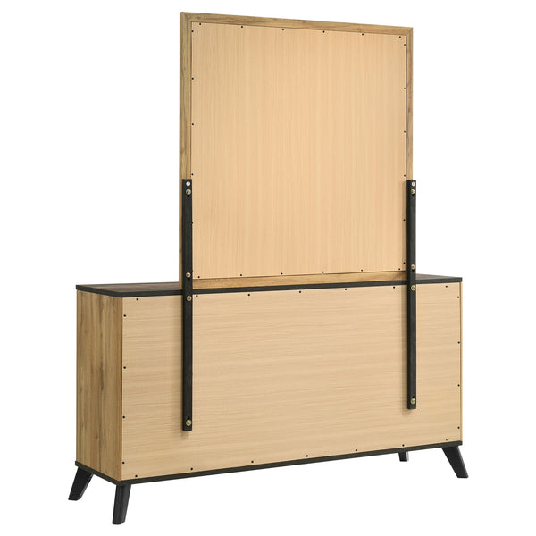 Coaster Kaywood 6-Drawer Dresser & Mirror Natural Pine