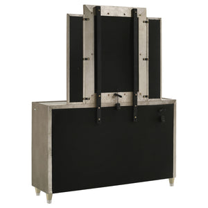 Coaster Lorient 8-Drawer LED Dresser With Mirror Ivory & Camel