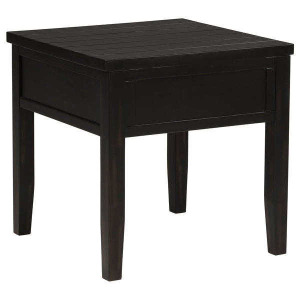 Coaster Concord 1-Drawer Square End Table Distressed Java