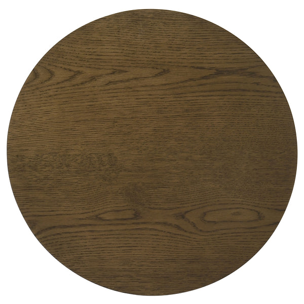 Coaster Ottowa 22-Inch Round Wood Side End Table With Shelf Brown