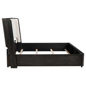 Coaster Leandro 55-Inch King Wingback Bed Burnished Black