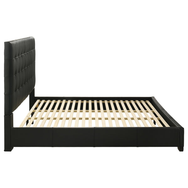 Coaster Medley Genuine Leather King Platform Bed Black