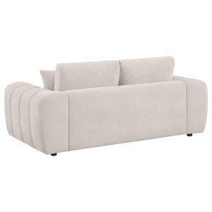Coaster Burnett 3-Piece Chenille Upholstered Sofa Set Ivory