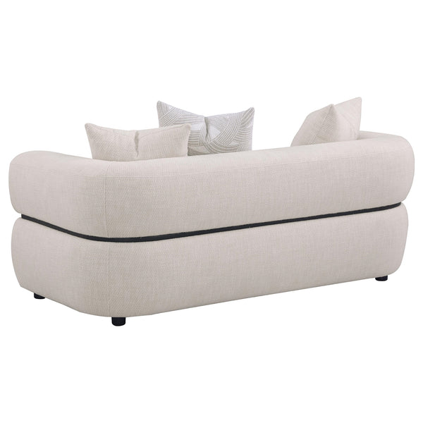 Coaster Jeanette 3-Piece Fabric Upholstered Round Arm Sofa Set Beige
