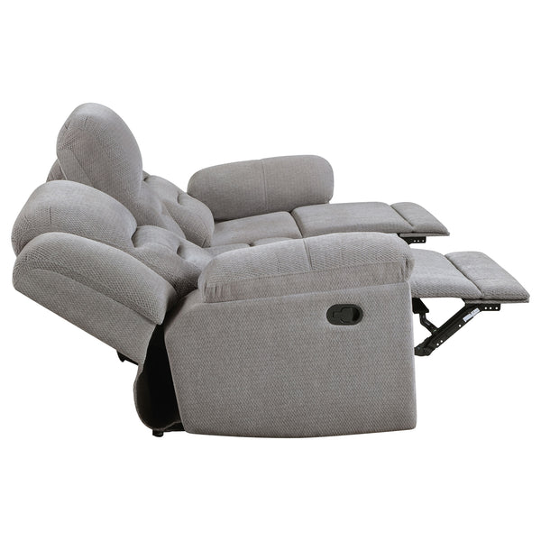 Coaster Gilson 3-Piece Chenille Upholstered Reclining Sofa Set Grey