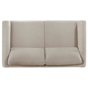 Coaster Islington Fabric Upholstered Panel Arm Loveseat Taupe