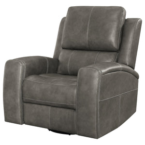 Coaster Brickston Triple Power Swivel Glider Recliner Charcoal