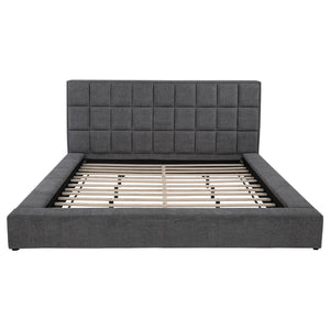 Coaster Dreux Upholstered Queen Panel Platform Bed Grey