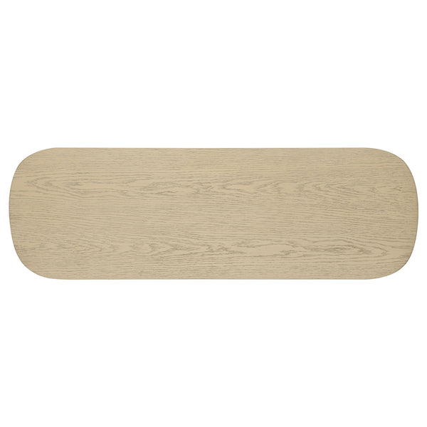 Coaster Kailani Coastal Sofa Console Table With Shelf Beige Oak