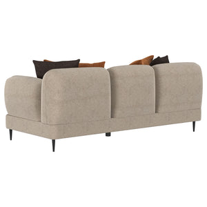 Coaster Jade Chenille Upholstered Sculpted Track Arm Sofa Latte