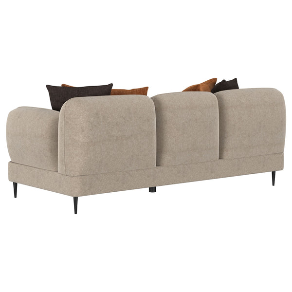 Coaster Jade Chenille Upholstered Sculpted Track Arm Sofa Latte
