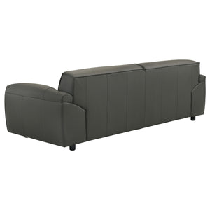 Coaster Buxton Top Grain Leather Upholstered Sofa Graphite