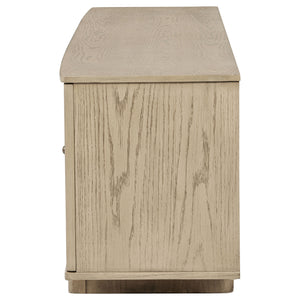 Coaster Kailani 79-Inch 4-Door Cane Tv Stand Media Console Beige Oak