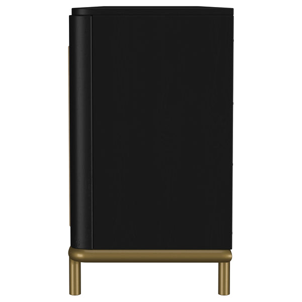 Coaster Arini Rattan Cane 2-Door Tv Stand Media Console Black