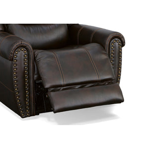 Flexsteel Oscar Fabric Power Recliner with Power Headrest in Molasses